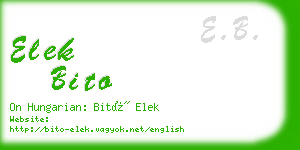 elek bito business card